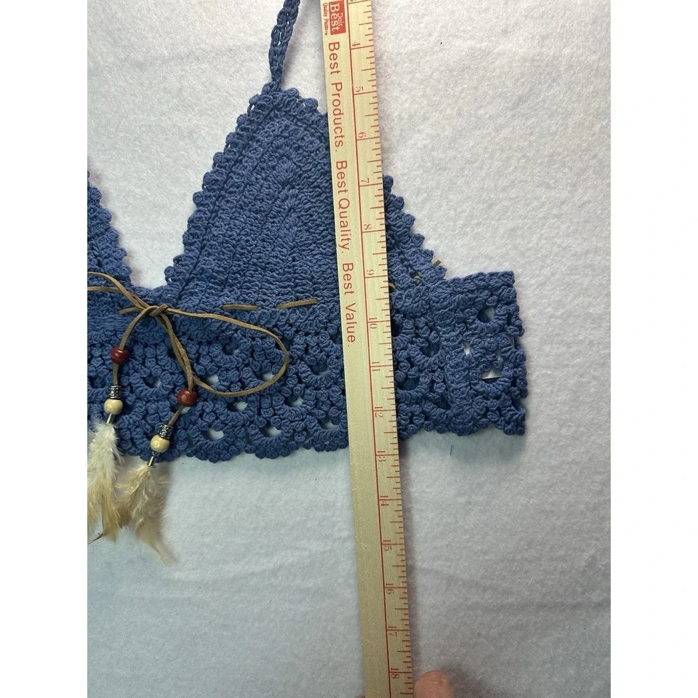 Bikini Crochet Top Denim Colored Size S/M Women's New
